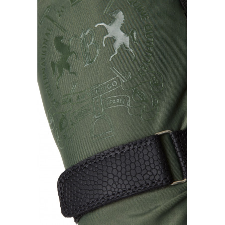 Gants d'équitation B Vertigo Laia femme avec logo imprimé Vert scarabée