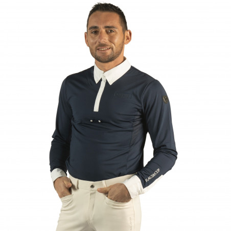 Polo homme Bankso manches longues Flags & Cup Bleu marine