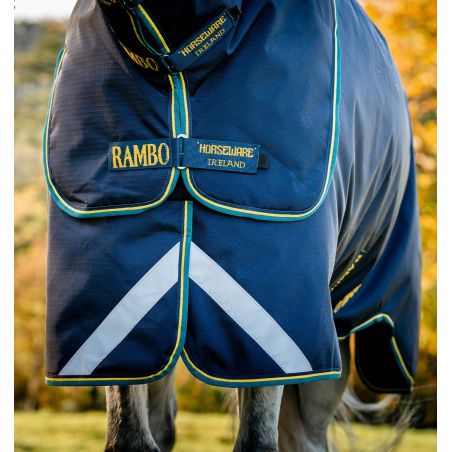 Couverture Horseware Rambo Duo Force 2.0 100 g avec liners 100 et 300 g Bleu marine / bleu sarcelle