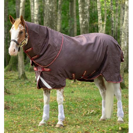 Couverture Horseware Amigo Bravo 12 Plus Disque et couvre-cou 100g Marron / rouge