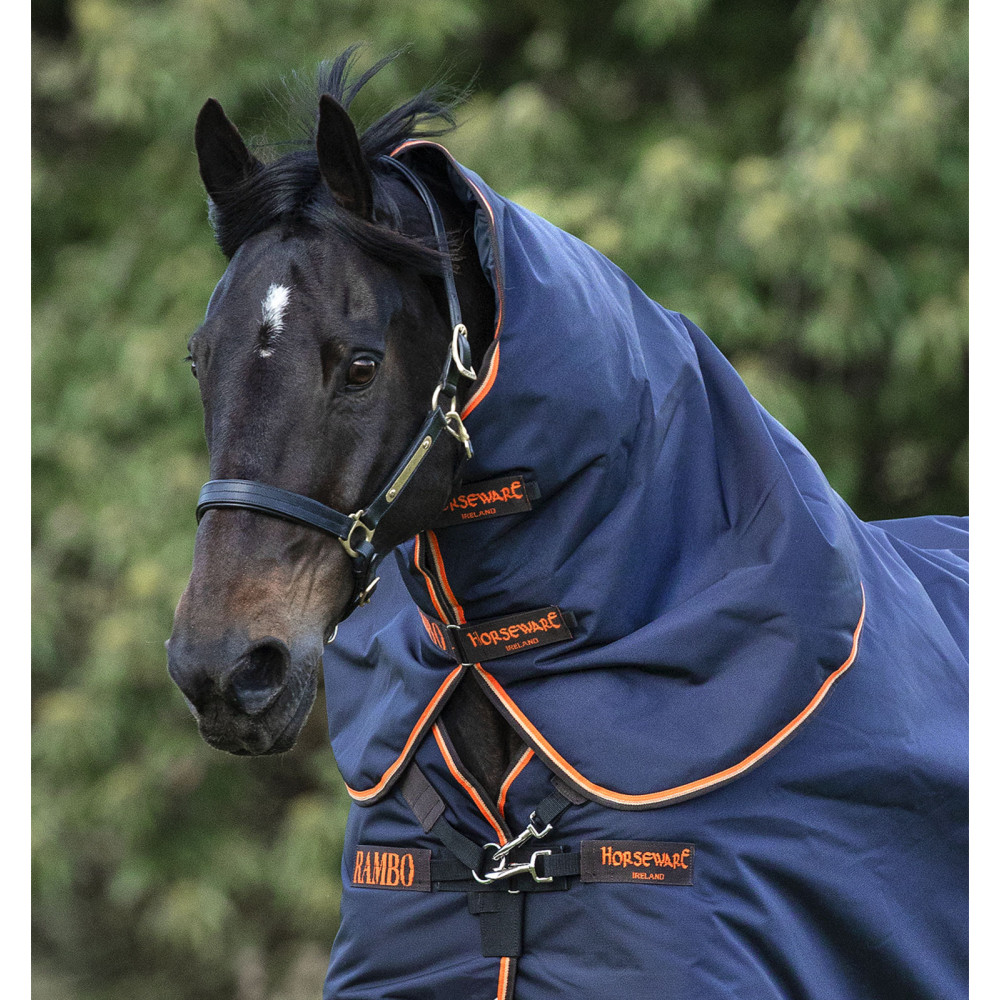 Housse De Cou Rambo Optimo Horseware - Taille Moyenne/grande, Bleu Marine, état Correct