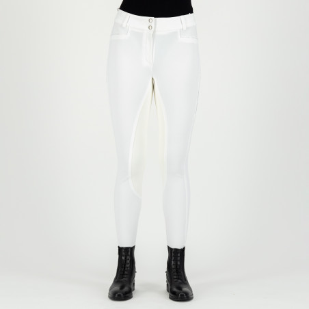 Pantalon d'équitation Euro-Star Arielle Competition Grip Connect Full Blanc