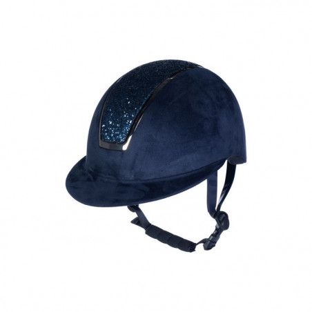 Casque Lady Shield Sparkle Velours HKM Bleu foncé