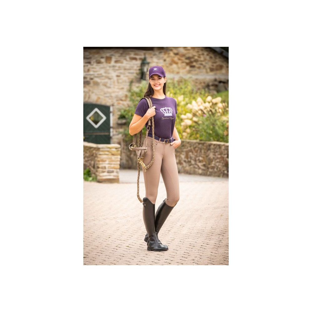 Pantalon D’équitation Horze Fille – Marron, Genouillères, Taille 10-11 Ans