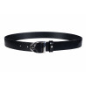 Ceinture en cuir Beth HKM - Noir / argenté