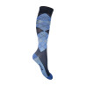 Chaussettes Check Classico HKM - Bleu foncé / bleu moyen ancien modèle