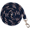 Longe Rosegold avec mousqueton HKM - Marine / or rose