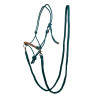 Licol éthologique Strass avec rênes / longes HKM - Pétrole / marron