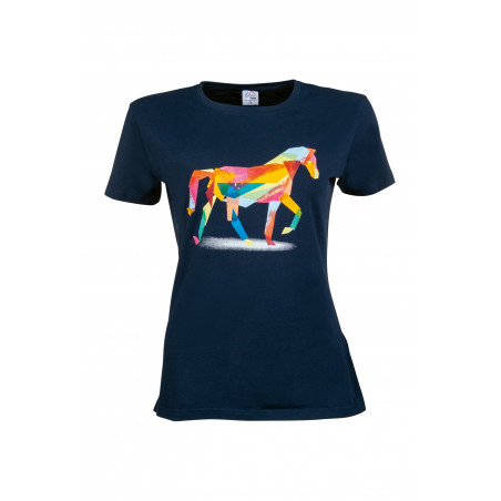 T-shirt Colourful Horse HKM Bleu foncé