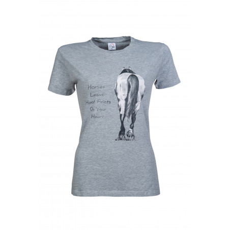 T-shirt Horses leaves Hoofprints HKM Gris clair / mélange