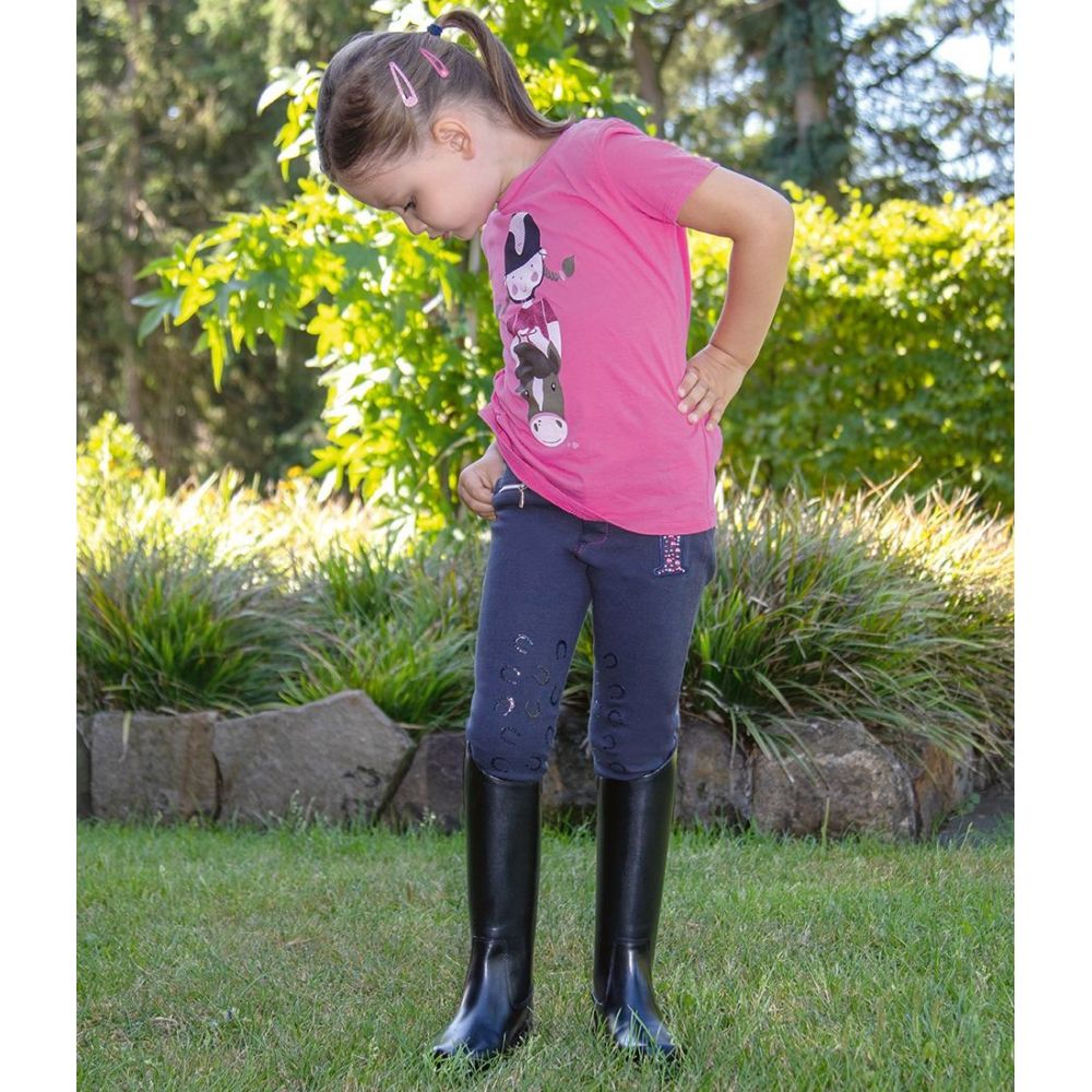 Bottes équitation Enfant HKM-4502 - Genou Haut Imitation Cuir étanche