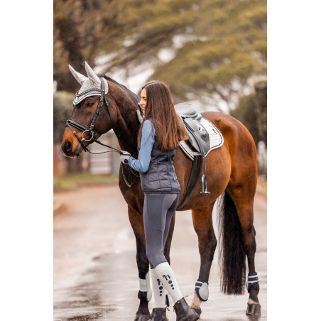 Pantalon d'équitation fond intégral grip Ebba femme avec mesh Horze Marine foncé
