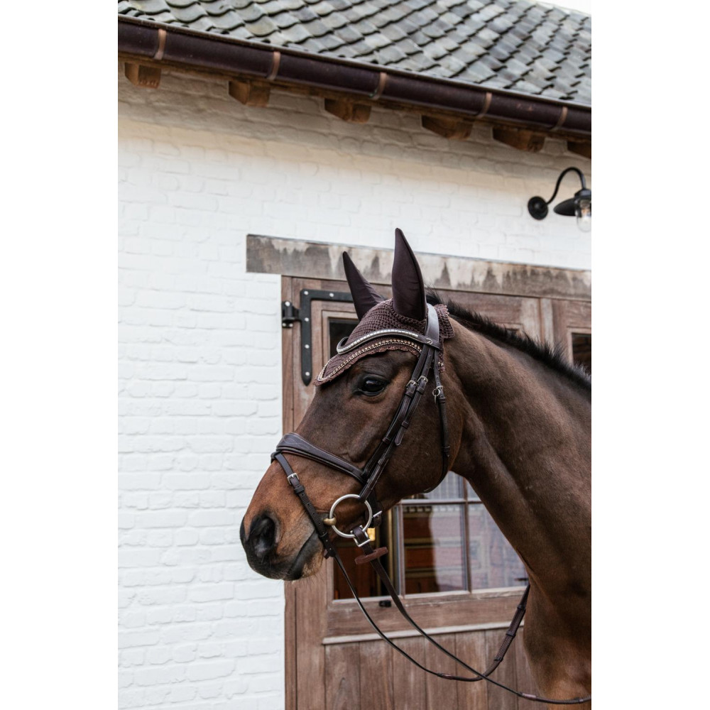 Masque anti-mouches en lycra avec cache-oreilles en filet - Horse&Green