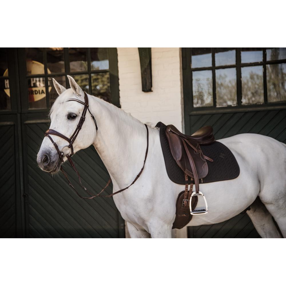Tapis de selle FULL - Blanc/noir - Dressage KENTUCKY HORSEWEAR