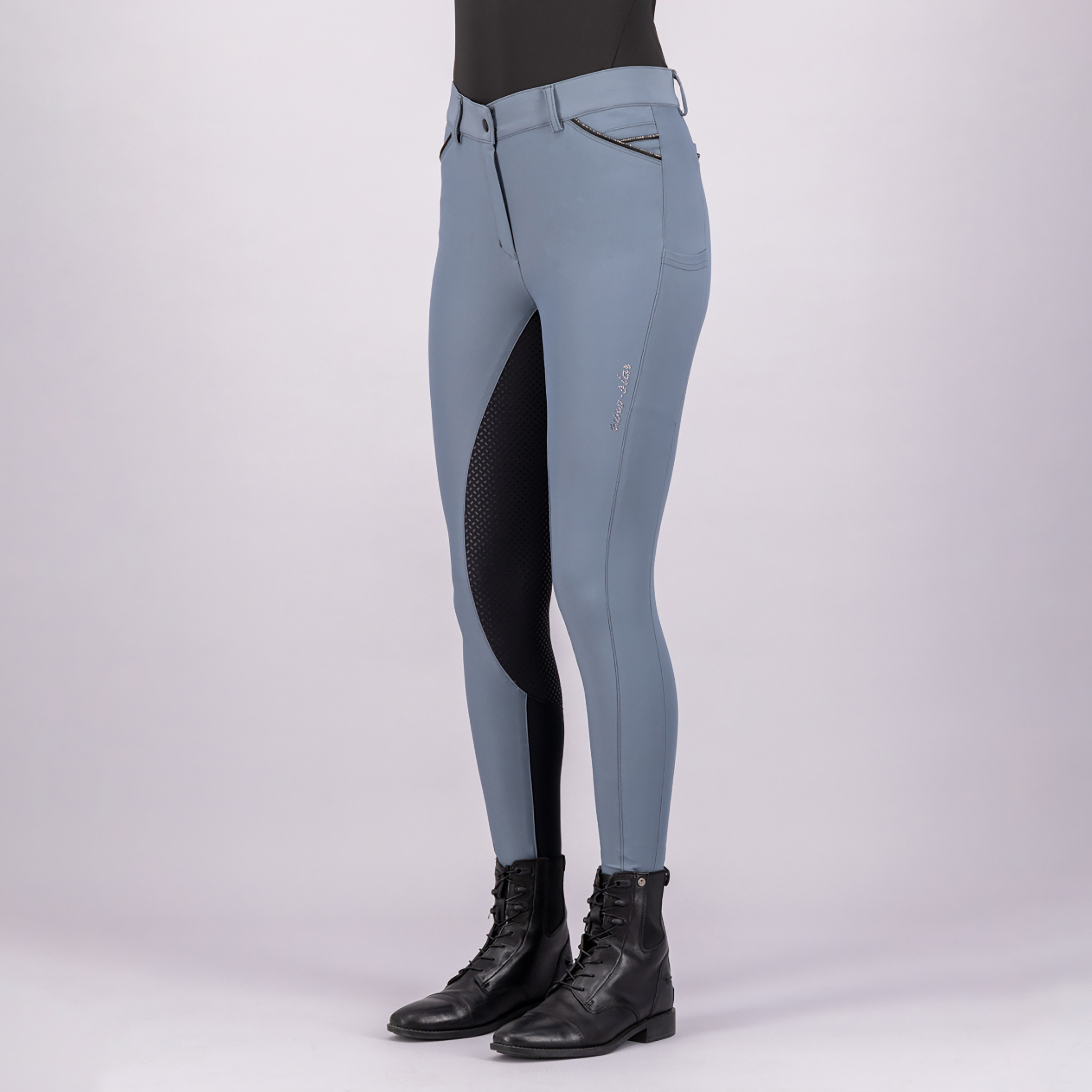 Pantalon d'équitation Euro-star Arista diamond FullGrip Plomb noir Bleu Pantalon d'équitation Euro-star Arista diamond FullGrip Plomb noir Bleu