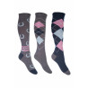 Chaussettes HKM Cardiff par 3 ancien modèle - Gris / bleu