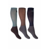 Chaussettes HKM Microcotton Colour par 3 - Marron foncé / vert