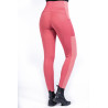 Legging HKM Mesh Style full seat silicone - Rose framboise