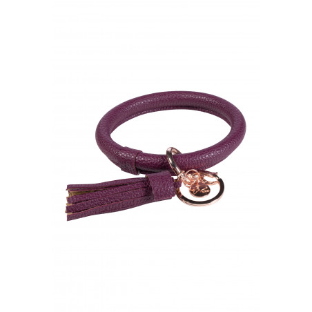 Porte-clé HKM avec bracelet Lilas foncé / or rose