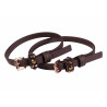 Lanières d'éperon HKM Rosegold Glamour Style Biothane - Marron foncé