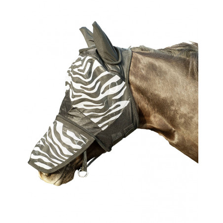 Masque anti-mouches HKM Zebra protection naseaux Blanc / noir
