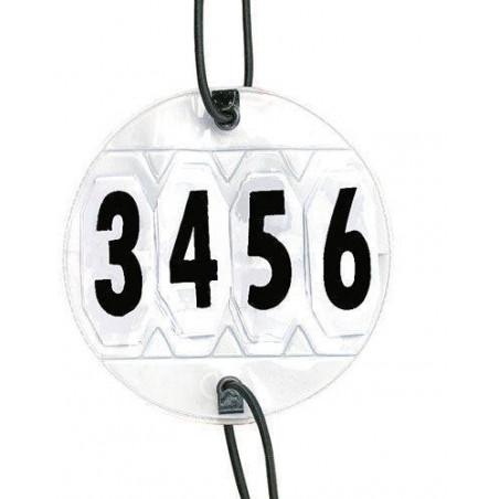 Porte numéro de concours HKM par paire réglable Blanc
