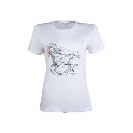 T-shirt HKM Geometrical Horse Blanc