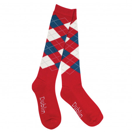 Chaussettes Dublin Argyle Rouge / bleu marine / blanc