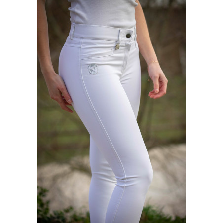 Pantalon d'équitation femme Jump'In Super X Blanc