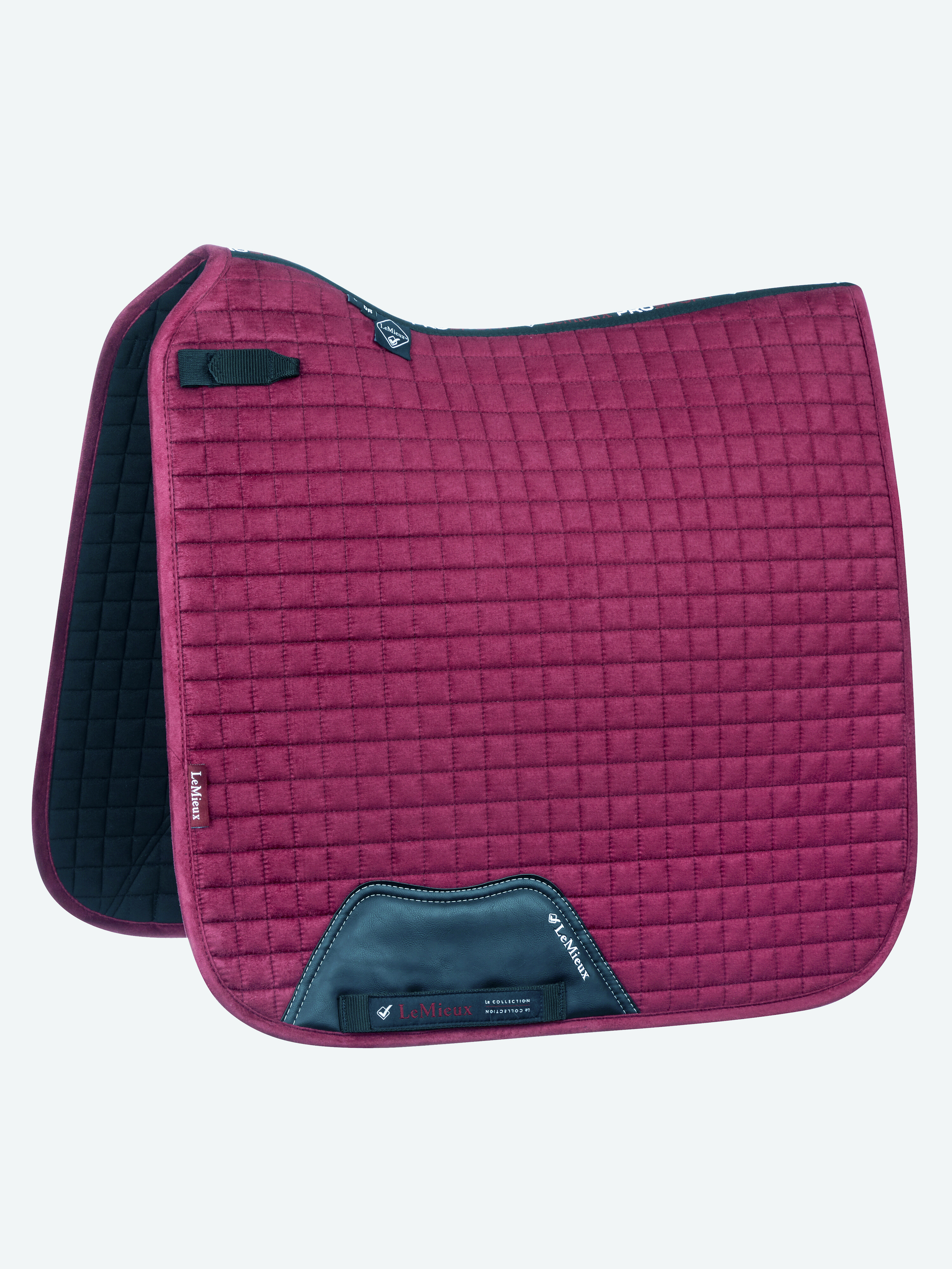 Tapis LeMieux Suede Dressage Square Mûre Bordeaux