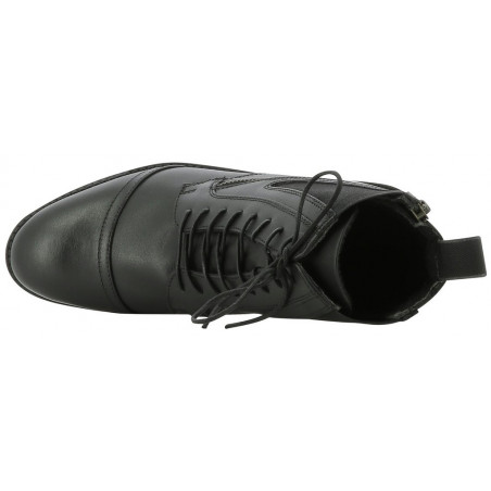 Boots Norton Metal à zip et à lacets Noir