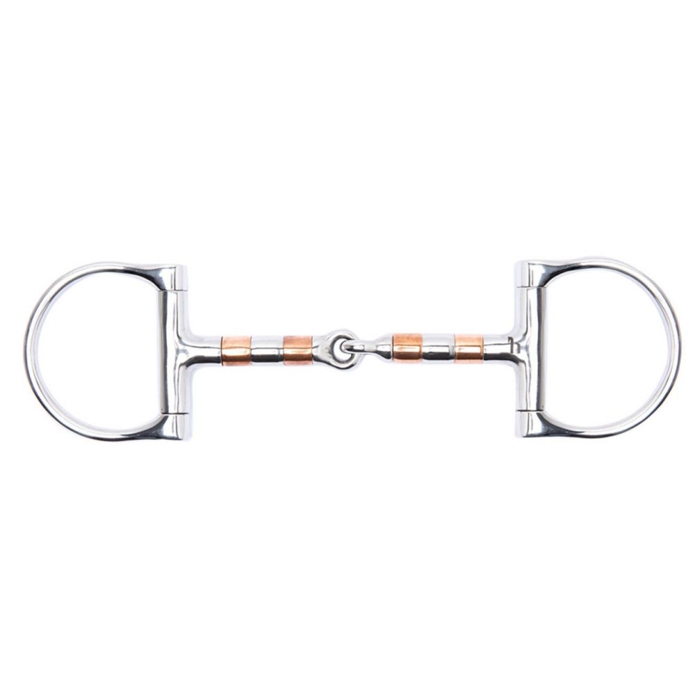 Tige courte 5 bouche confort articulé Snaffle rouleaux cuivre mors de Tige courte 5 bouche confort articulé Snaffle rouleaux cuivre mors de