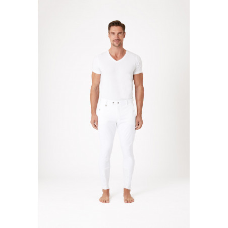 Pantalon à basanes silicone Horze Grand Prix homme Blanc