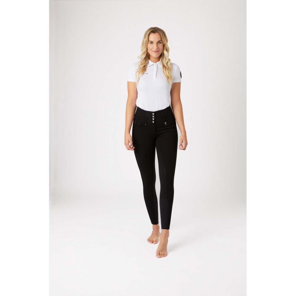 Pantalon équitation Femme Miller – Taille Haute, Rouge Stretch, Coton/lycra – Taille 28