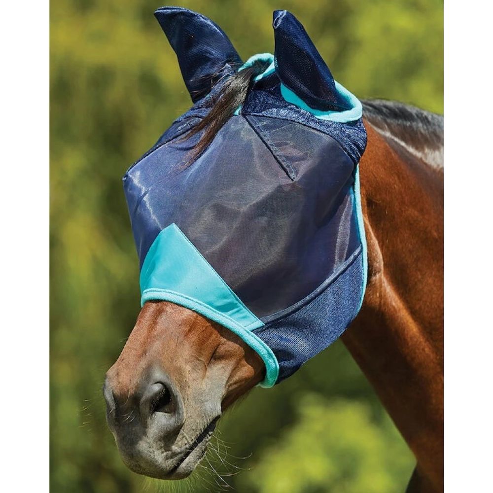 Masque Anti-Mouches Cheval - Protection Faciale Équine pour