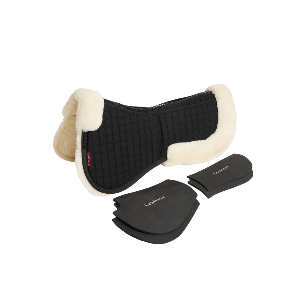 Demi-tapis De Dressage LeMieux Matrix Support - Noir, Doublure Bambou, Antidérapant - Pour Selles De Dressage