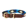 Collier pour chien Weatherbeeta cuir Polo - Marron cowdray / bleu / bleu