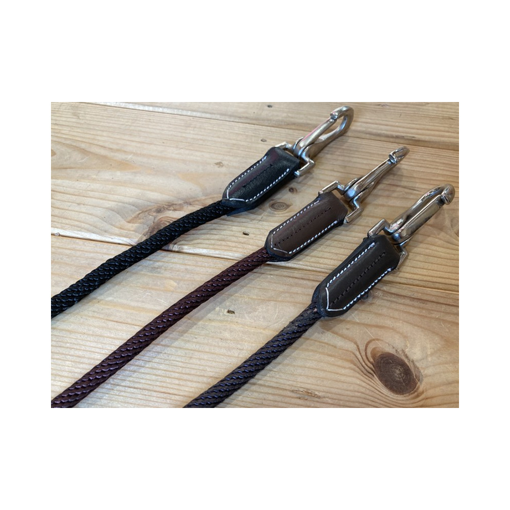 Rênes En Crins De Cheval – 8 Pieds, Diamètre 3/8″ – Motif N2-1 Avec Boutons Pression (neuf)