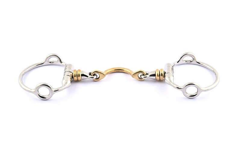 Mors releveur Jump'In à olives double brisure à rouleaux avec passage de langue