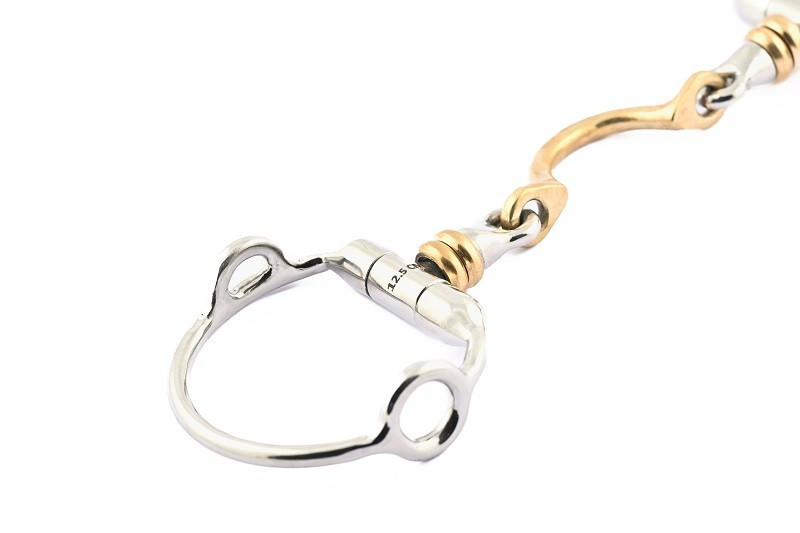 Mors releveur Jump'In à olives double brisure à rouleaux avec passage de langue