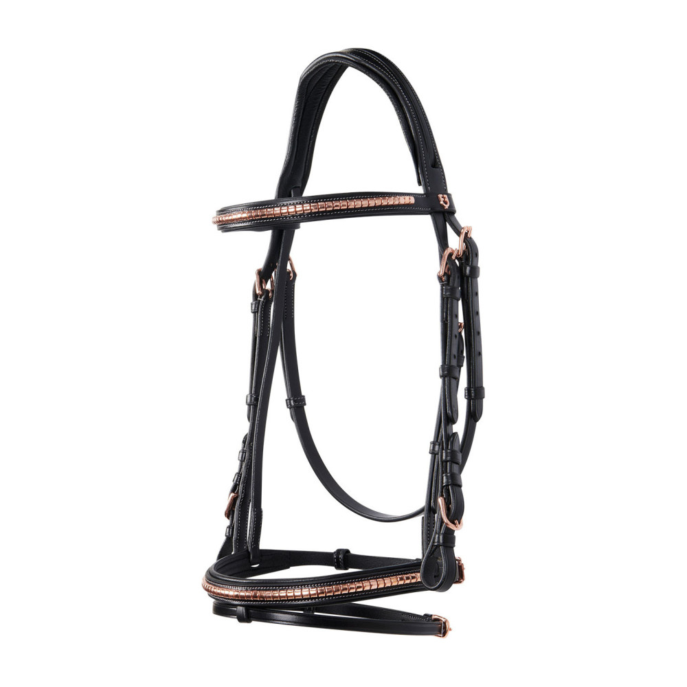 Exion – Frontal équestre En Cuir Souple, Forme Incurvée En U, Pour Cheval Anglais (tailles Cob à Warmblood)