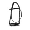 Bride obstacle en cuir anglais Equestro - Noir