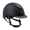 Casque femme Galaxy avec visière étroite et strass Equestro - Noir / noir brillant