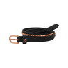 Ceinture anglaise en cuir avec clincher en or rose Equestro - Noir