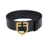 Ceinture en cuir avec logo et boucle logo Equestro - Or / noir