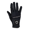 Gants en tissu technique avec logo multicolore Equestro - Noir / blanc