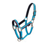 Licol en nylon avec longe Red Trim Equestro - Turquoise / rouge / marine
