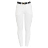 Pantalon femme avec grip genou en tissu technique Clio Equestro - Blanc