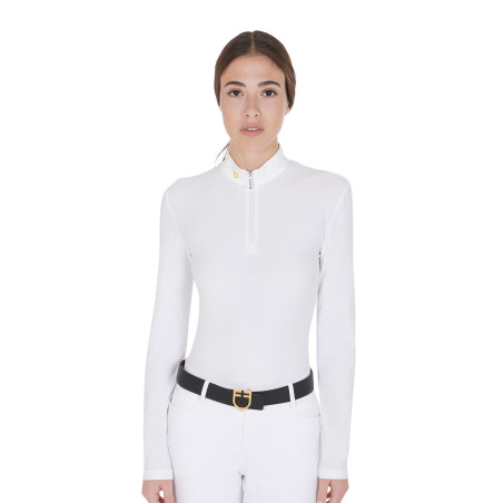 Polo manches longues en tissu polaire technique femme Warm+ Equestro