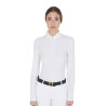 Polo manches longues en tissu polaire technique femme Warm+ Equestro - Blanc